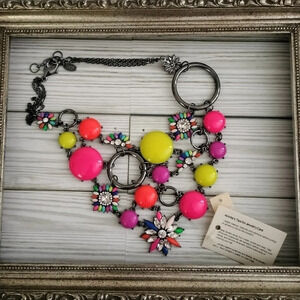 Amrita Singh Austrian Crystal Multicolored Pioneer Bib Necklace